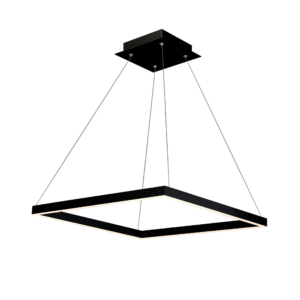 VONN Atria 20" VMC31620BL Modern Square LED Chandelier with Adjustable Suspension in Black