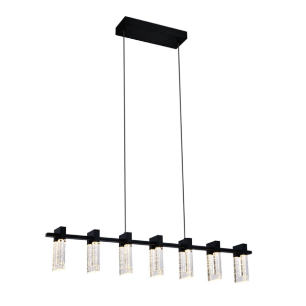VONN Sorrento 40" VAC3137BL Integrated LED Linear Chandelier with 7 Shades in Black