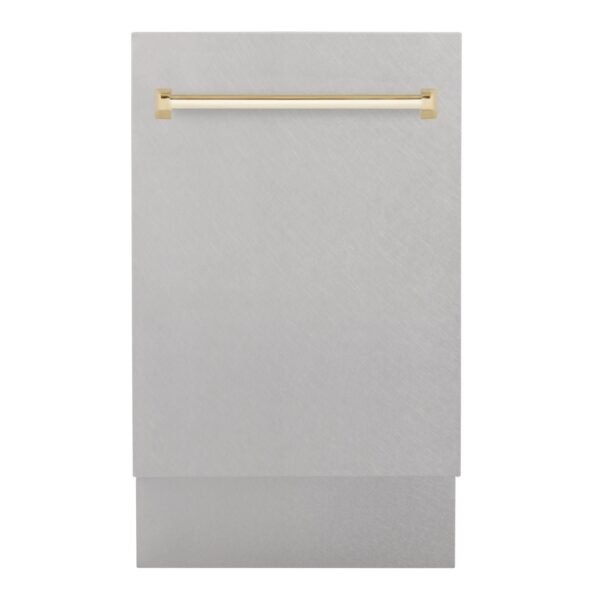 ZLINE Autograph Edition 18?? Compact 3rd Rack Top Control Dishwasher in DuraSnow Stainless Steel 51dBa